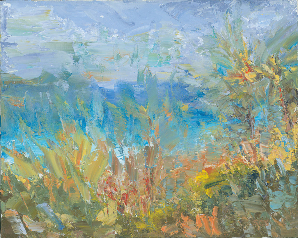 Image of an abstract landscape painted in oil by Steve Sandborg Art 