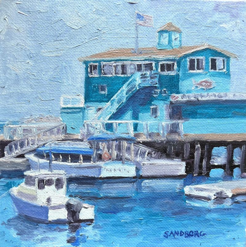 "Avalon's Green Pleasure Pier" Oil on Canvas 6x6
