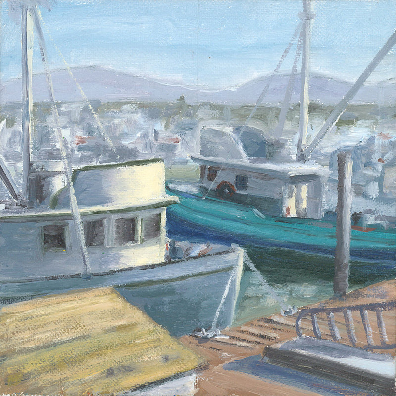 "Santa Barbara Fishing Boats" Oil on Canvas 6x6